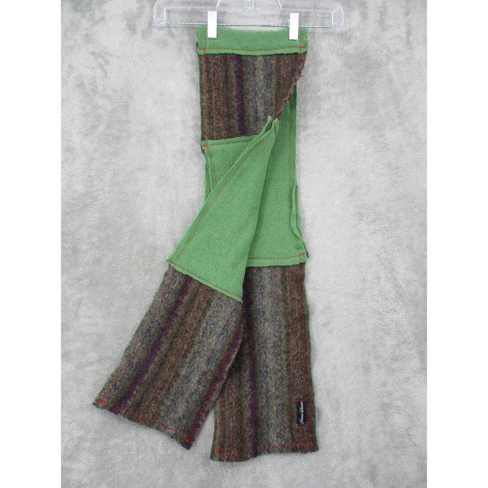 Sutter Larkin Scarf Patchwork Multicolor‎ Striped Wool Blend Green Stripe Boho